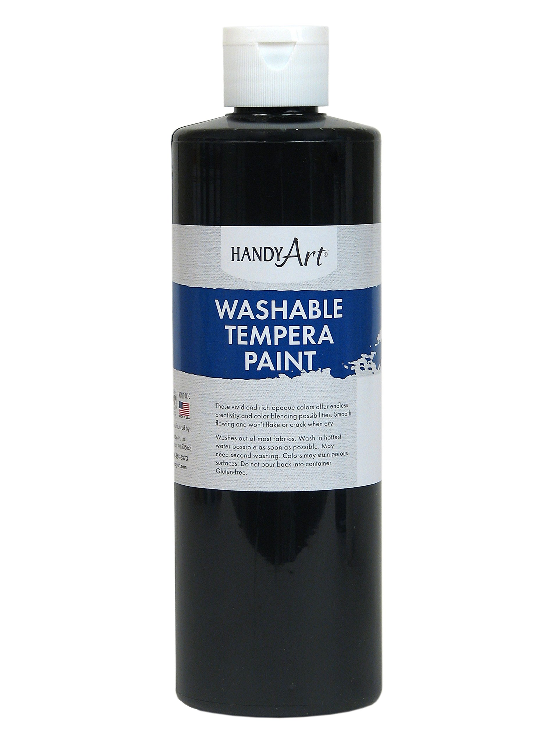 Handy Art Washable Paint - 16 oz Black | Non-Toxic, Kid-Friendly Paint for School Projects & DIY Crafts