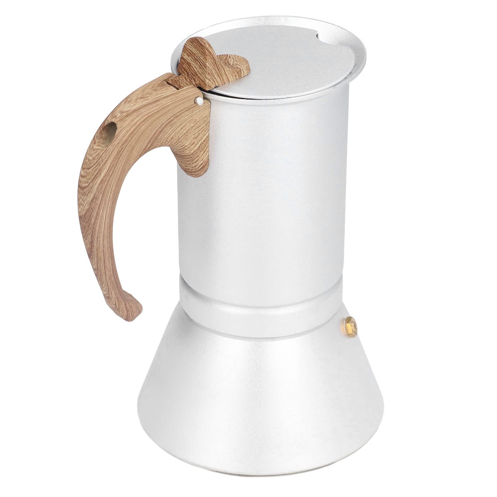 LBEC Moka Stove Coffee Maker 300ml - Premium European Style Silver Metal Stovetop Espresso Pot for Home & Camping - Perfect for Espresso, Latte & Cappuccino Lovers