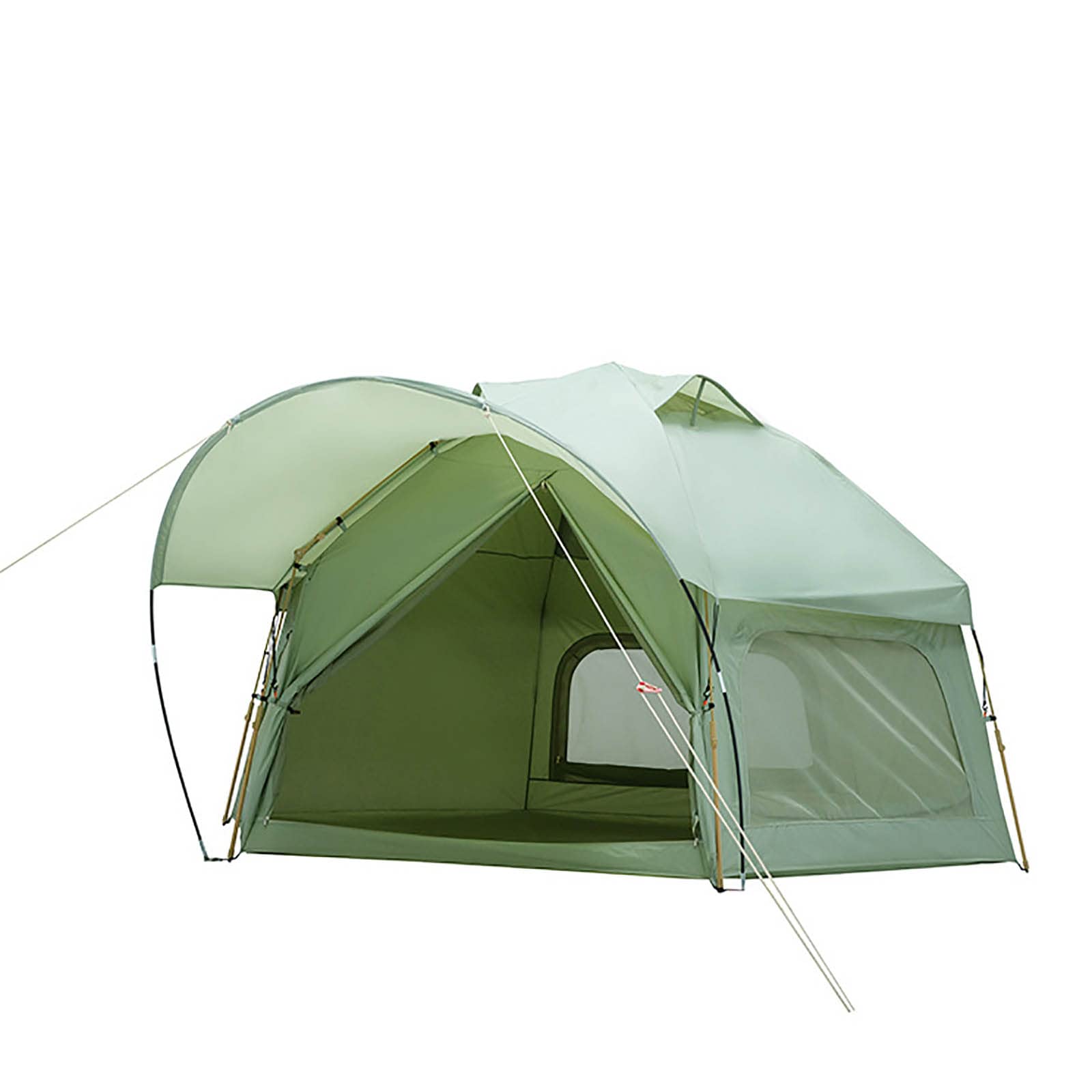 6-Person Waterproof Double-Layer Hexagon Cabin Tent for Camping, Outdoor Parties, Picnics & Travel - Easy Setup Frog Design with Separate Bedroom