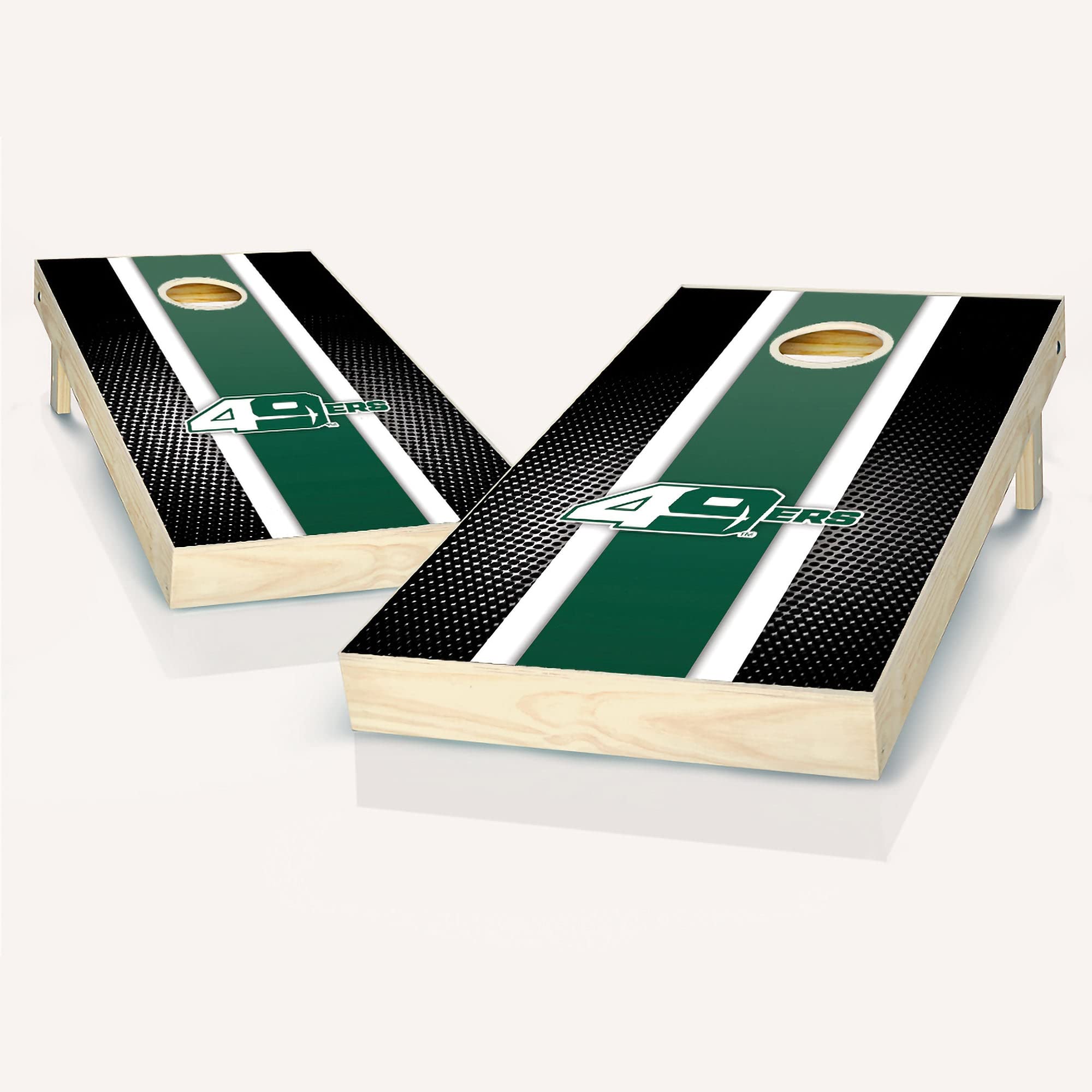 UNC Stripe Cornhole Game Set - 2 Wooden Boards & 8 Bean Bags - Premium Outdoor Lawn Game for Backyard, Tailgating, and Parties