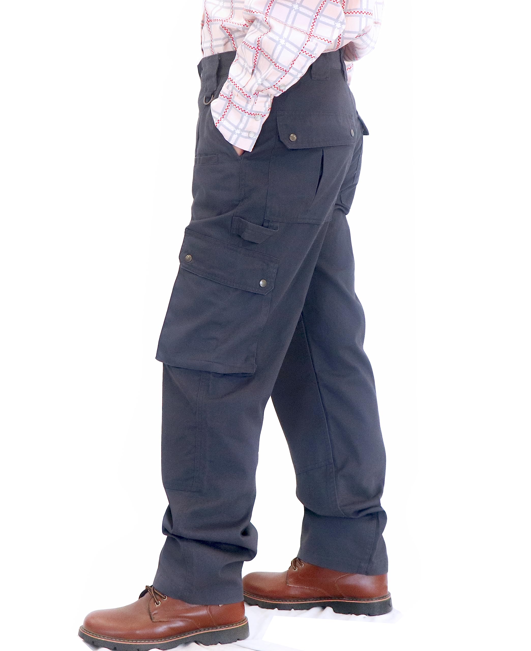 BOCOMAL Men's FR Cargo Pants - 100% Cotton 7.5oz Flame Resistant Work Pants (2112&CAT2) - Durable Utility Pants for Electricians, Welders & Industrial Workers