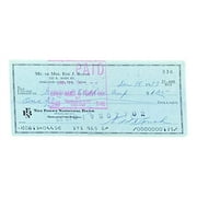 Edd Roush Cincinnati Reds Autographed Bank Check #336 - Authentic MLB Memorabilia for Collectors & Fans - Perfect for Sports Memorabilia Displays & Gifts