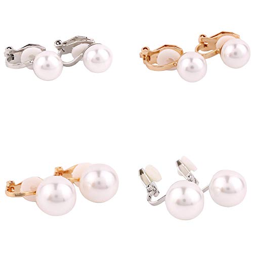 4 Pairs White Clip-ons
