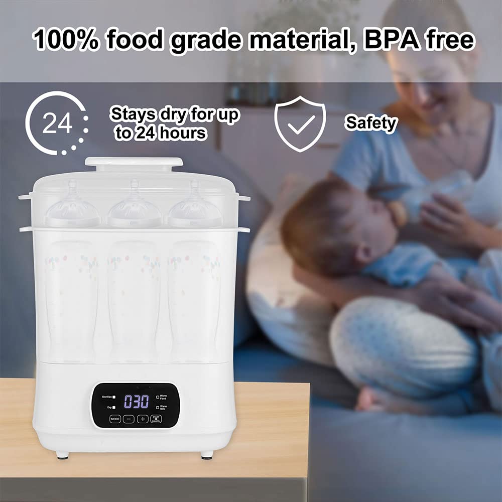 LIVINGbasics Baby Bottle Sterilizer and Warmer - Large Capacity Electric Steam Sterilizer for Bottles, Pacifiers & Breast Pumps | BPA-Free, Fast Drying | Perfect for Nursery, Travel & Breastfeeding Moms