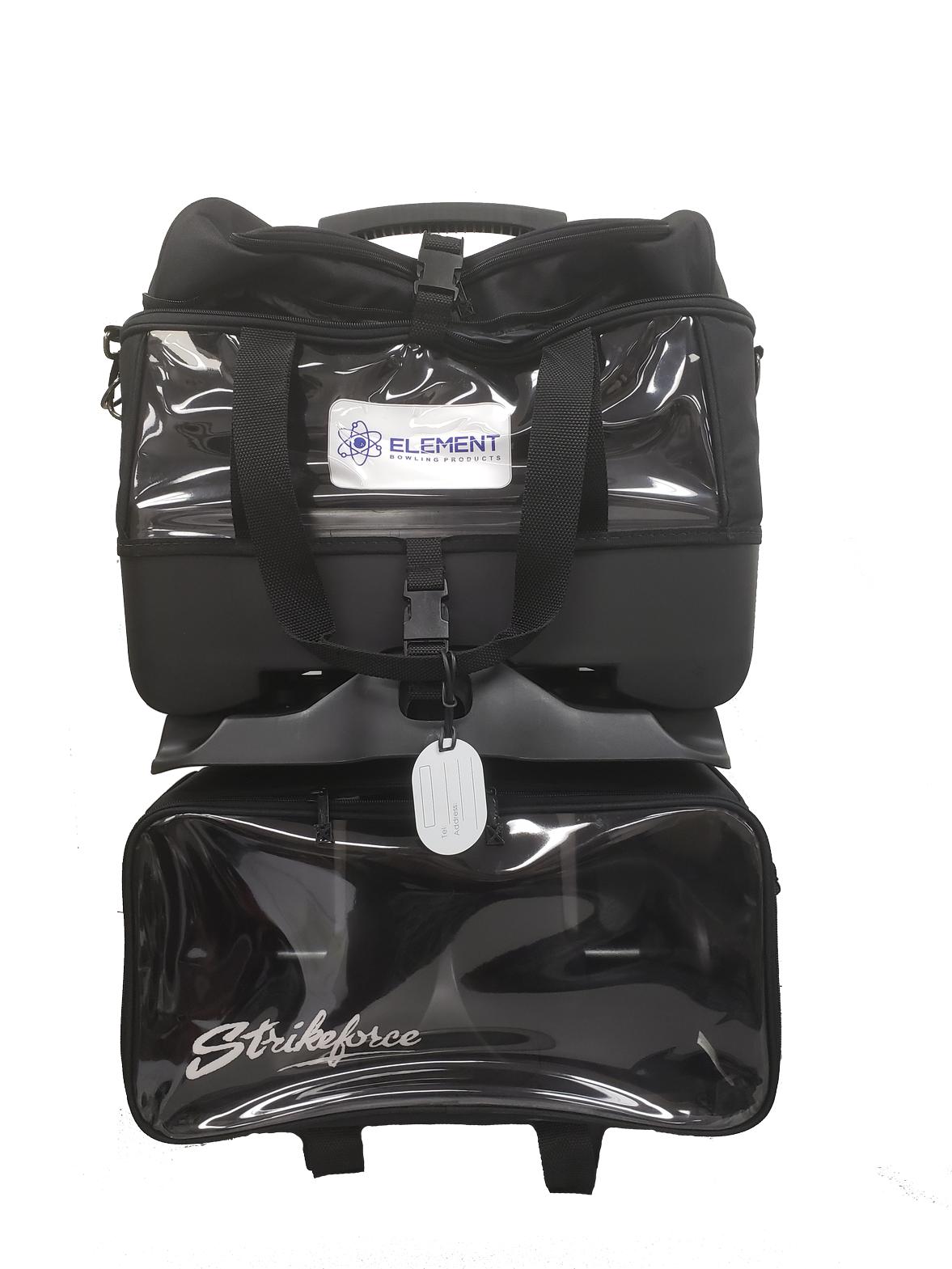 KR Strikeforce Element Show Off 4 Ball Stackable Roller Bowling Bag - Black | Heavy Duty Bowling Equipment for League & Tournament Players | Perfect for Travel & Storage