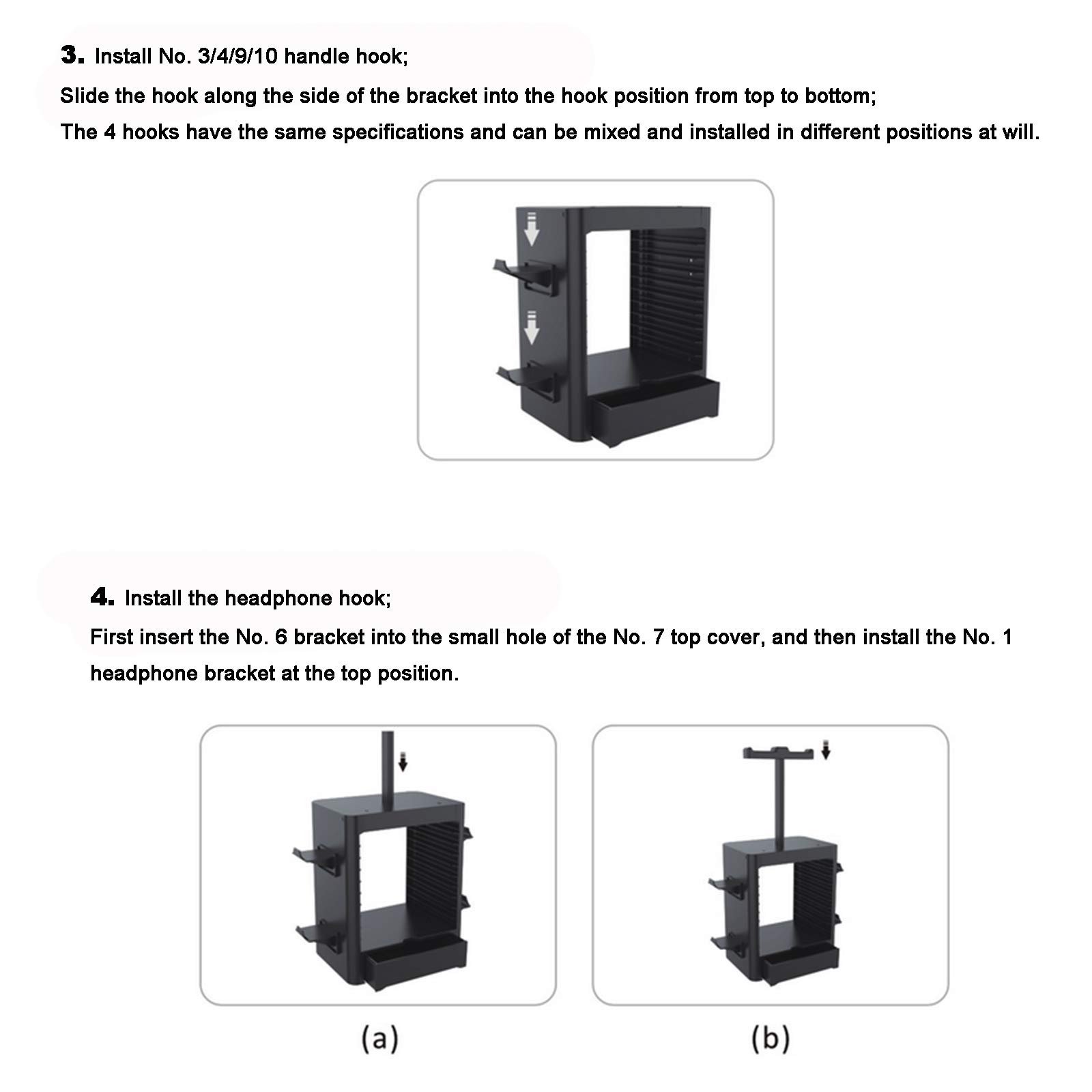 HUAYUWA Game Storage Tower (Gray) for Sony PlayStation 5, Multi-Functional Controller & Headset Holder - Compatible with PS5/PS4/Xbox One/Nintendo Switch - Perfect for Gaming Setup & Accessory Organization