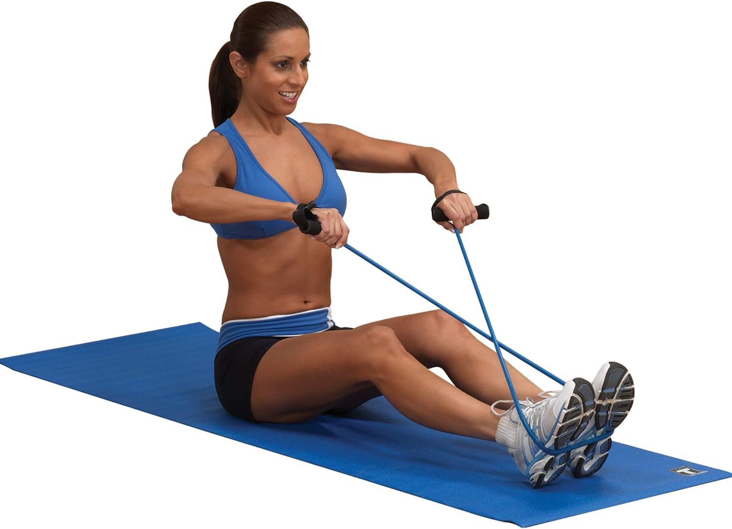Body-Solid Medium Resistance Exercise Bands with Comfort Grip Handles - Durable Workout Tubes for Home Gym, Beachbody Fitness & Full-Body Training - Perfect for Strength Training, Physical Therapy & Outdoor Workouts