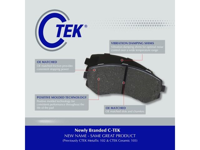 Centric Ceramic Brake Pads with Shims - 103.06790 - High Performance Brake Pads for Smooth & Quiet Stops - Perfect for Daily Commuting & City Driving