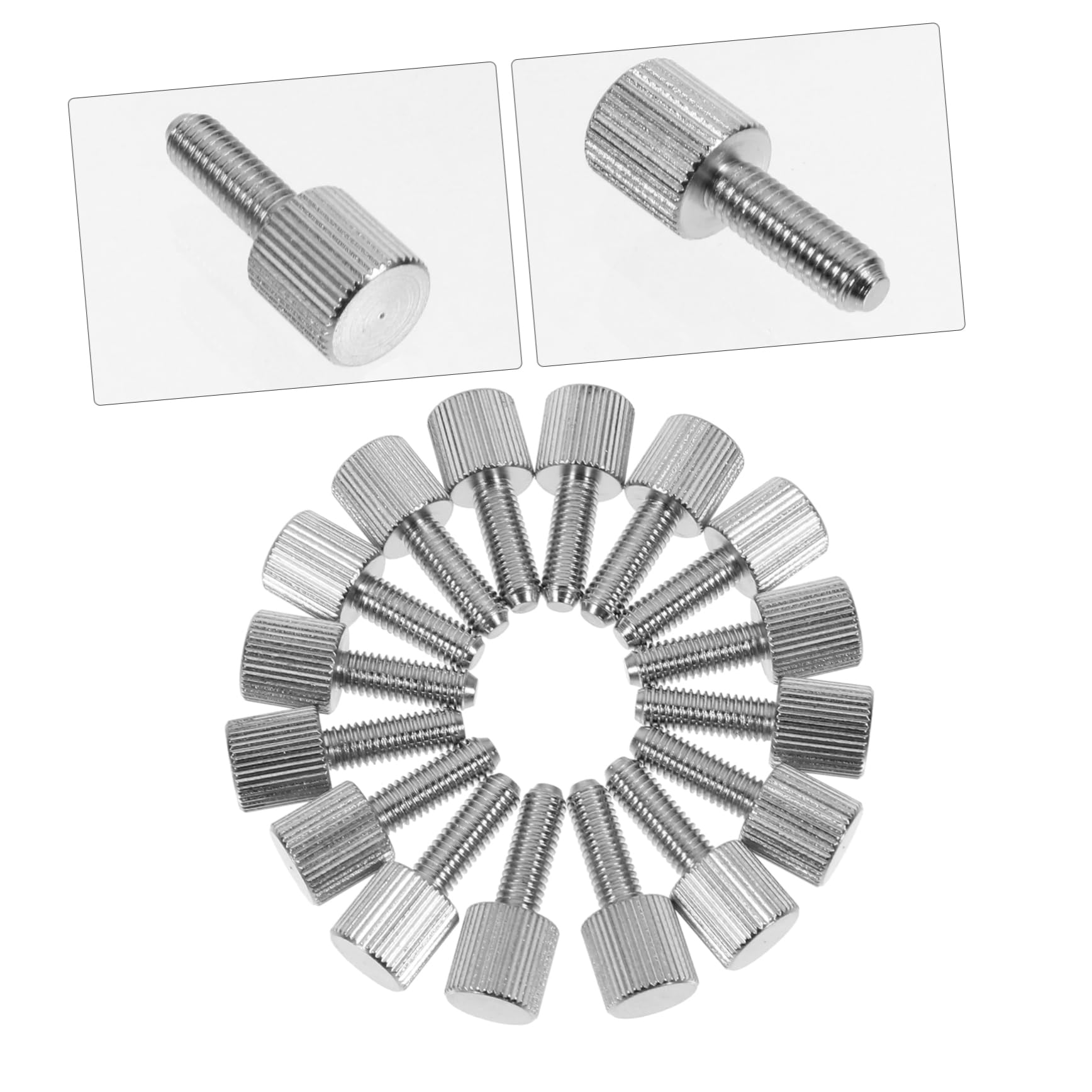 Uonlytech 20pcs Computer Case Thumb Screws - Nickel-Plated Iron Thumbscrews for PC Case, Motherboard & RGB Lighting Installation - Perfect for Gaming PC Builds & Computer Upgrades