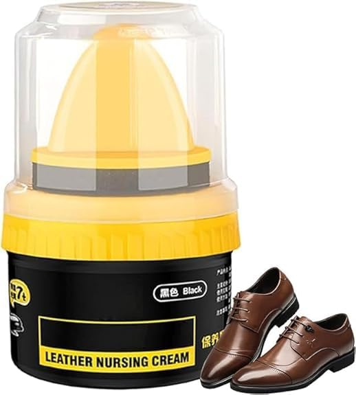 Fonicy Leather Repair Cream - Liquid Shoe Polish & Natural Leather Conditioner for Shoes, Bags & Furniture - Protects from Scuffs & Scratches - Includes Sponge Applicator (Brown) - Perfect for Leather Care & Restoration at Home or On-The-Go