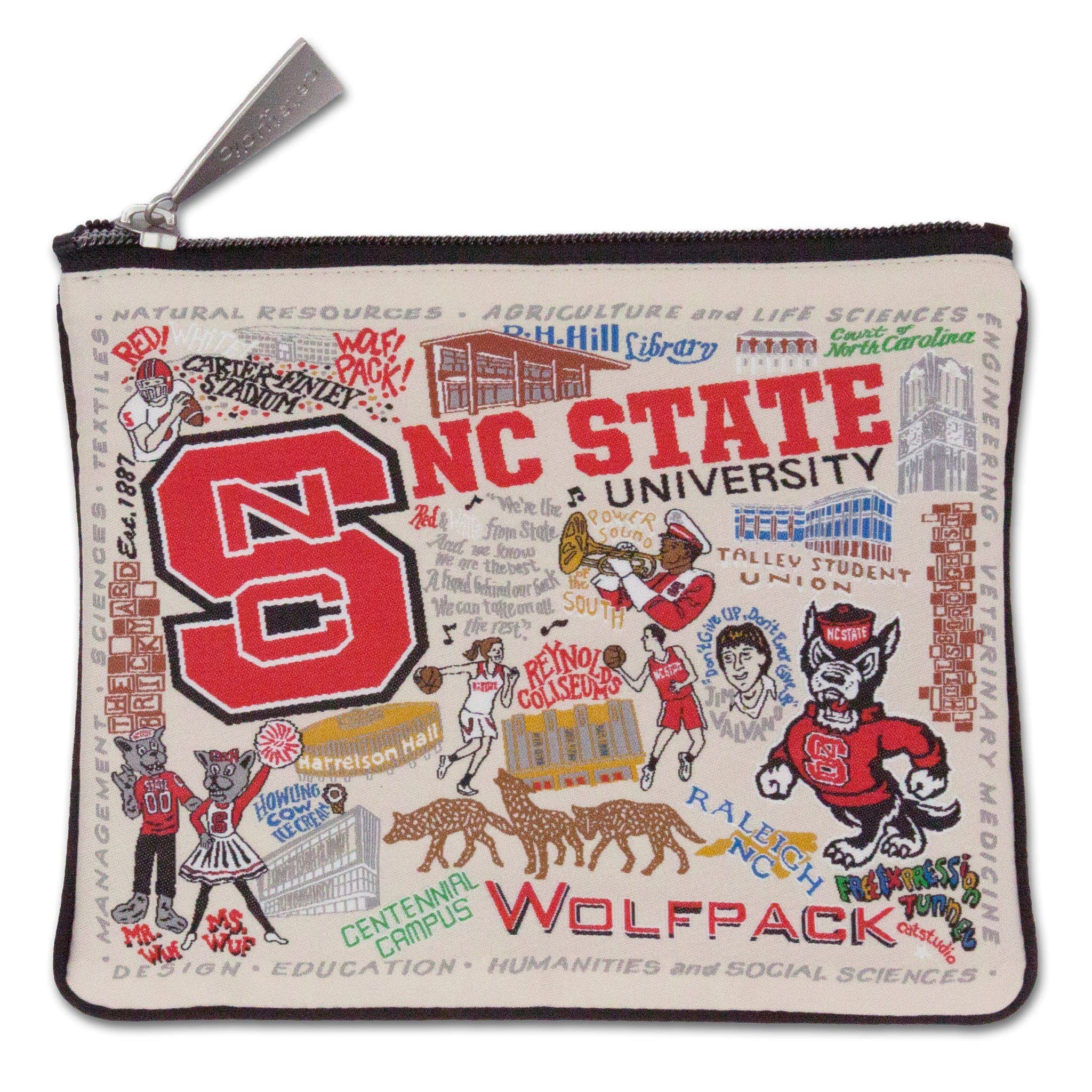 Catstudio Collegiate Zipper Pouch - North Carolina State University Themed Travel Toiletry Bag | Perfect Gift for Alumni, Makeup Organizer, Dog Treat Storage & Travel Essentials Case | Great for College Dorms, Gym Bags & Weekend Getaways