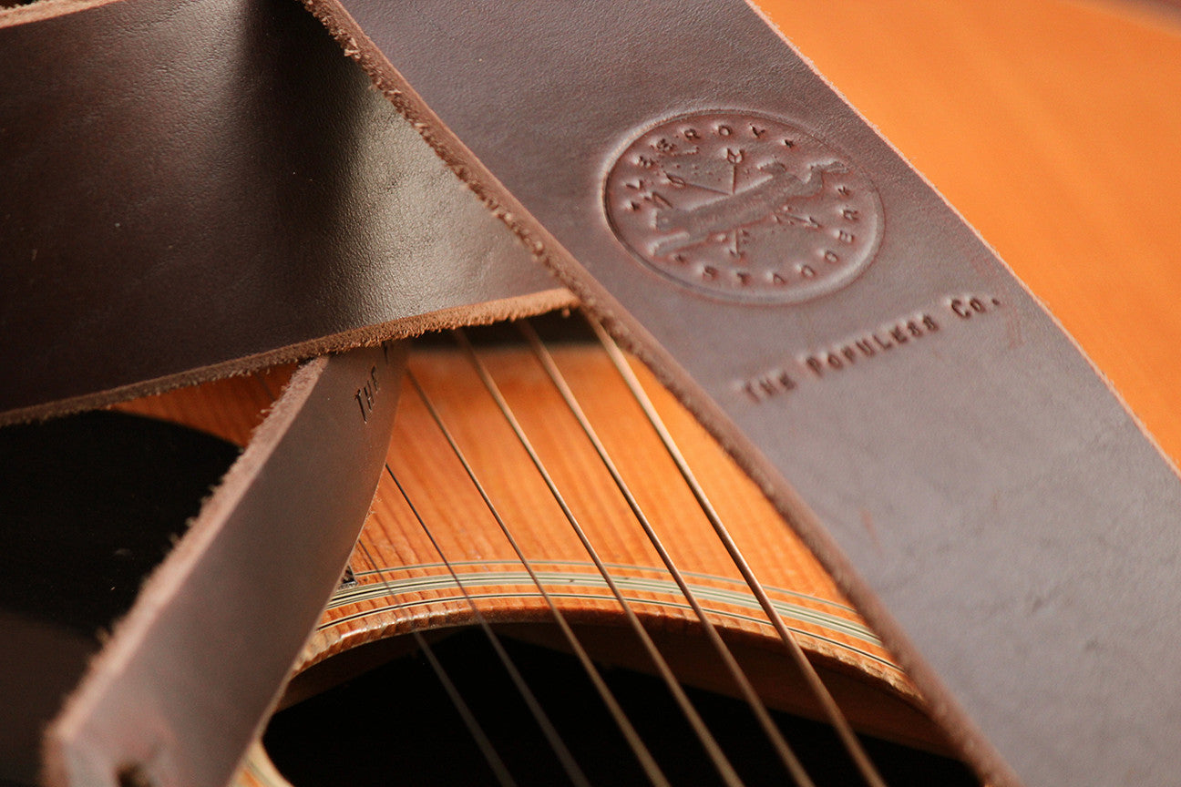 Premium Brown Leather Guitar Strap for Acoustic & Electric Guitars - Comfortable & Adjustable for Musicians, Performers & Beginners - Perfect for Live Shows, Studio Sessions & Practice