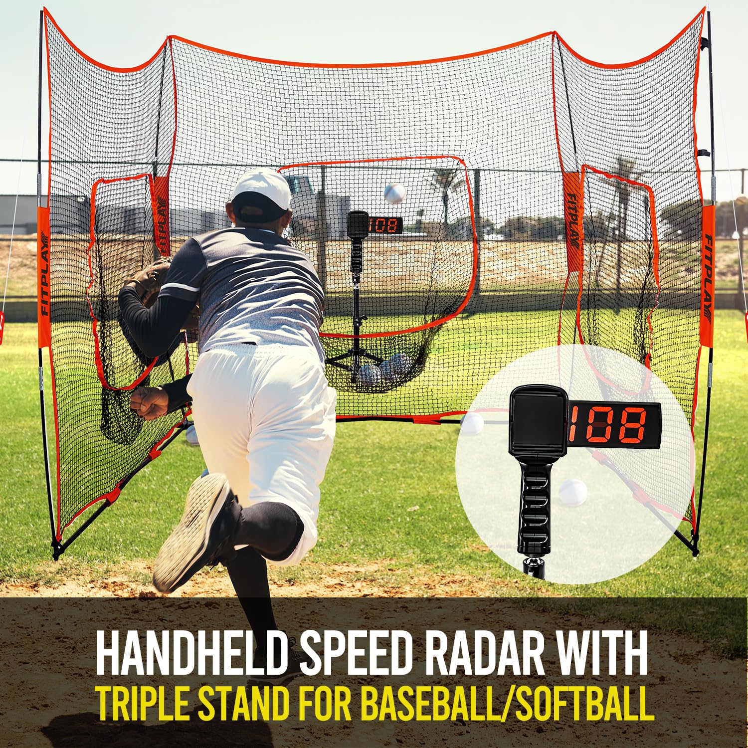 **Baseball Radar Guns for Speed Training - LED & LCD Display Speed Sensor with Handheld & Hands-Free Modes, Tripod Included - Perfect for Baseball Players, Coaches & Practice Sessions**