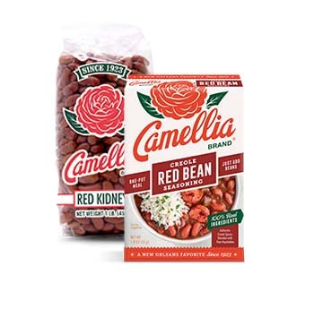 Camellia Brand Premium Dried Red Kidney Beans & Authentic Louisiana Red Bean Seasoning Kit (2-Pack) – Perfect for Gumbo, Chili & Southern Cooking
