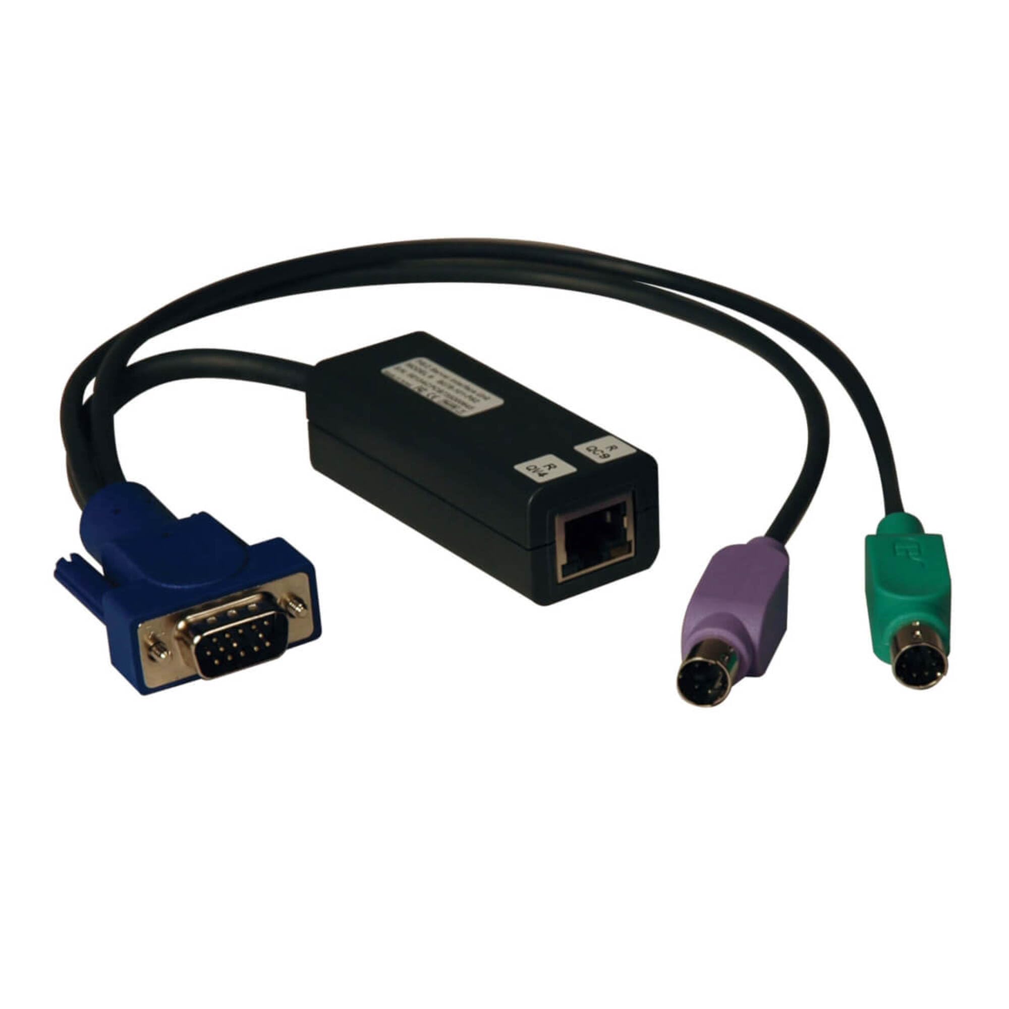 Tripp Lite B078 PS/2 Server Interface Module with RJ45 Female Network, HD15 Male VGA, and Mini-DIN (PS/2) Male Keyboard/Mouse Connector - Ideal for Server Rooms, Data Centers, and IT Infrastructure Setups