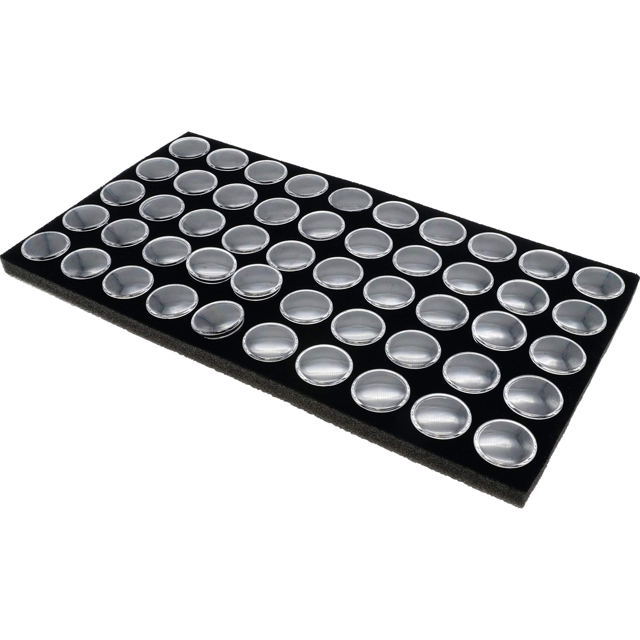 100 Black Foam Gem Jars with 2 Travel Display Trays - Perfect for Jewelry Storage, Bead Organizing & Craft Shows - Great for Gem Collectors, DIY Crafts & On-the-Go Displays
