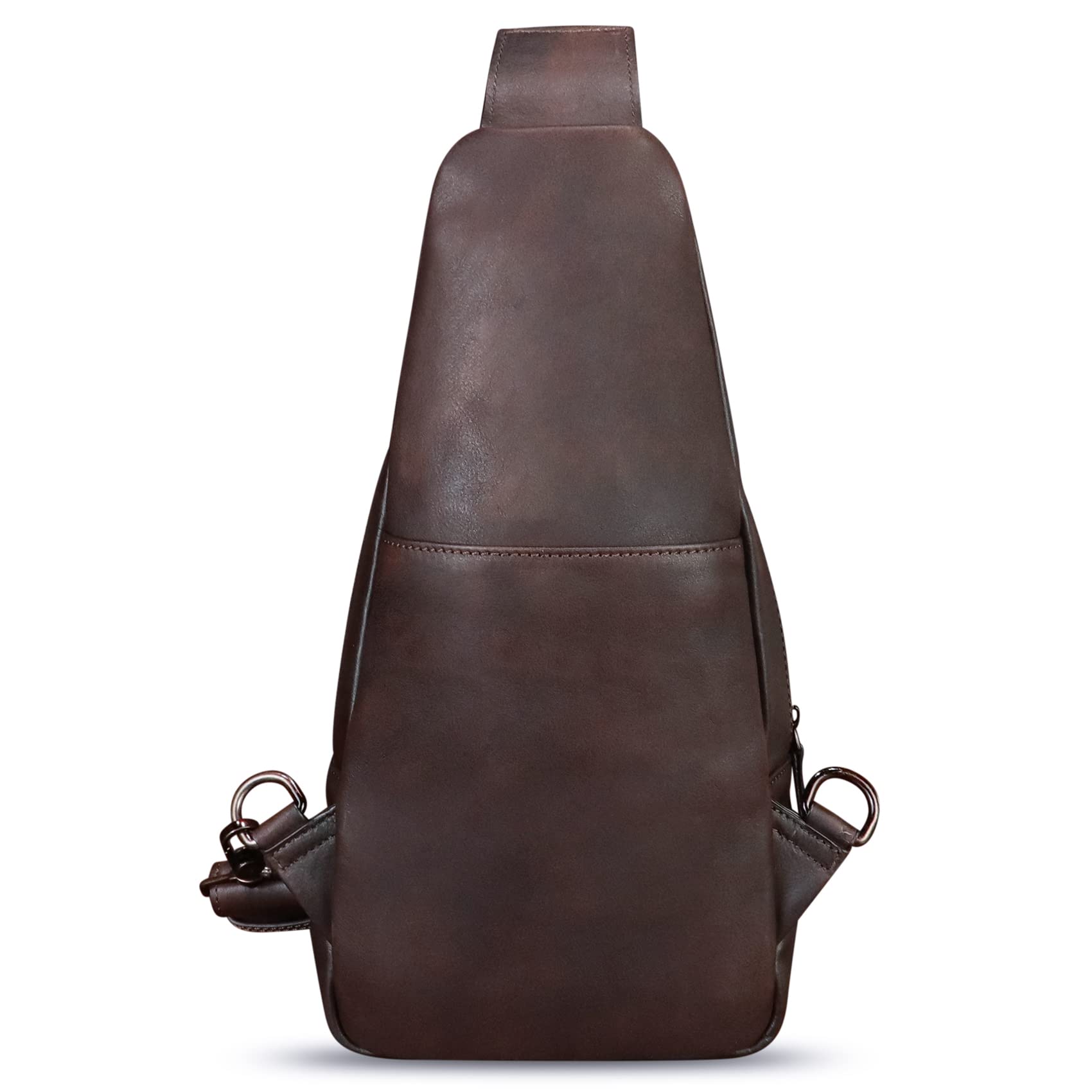 **Genuine Leather Sling Bag for Men & Women - Vintage Crossbody Shoulder Bag, Handmade Chest Backpack, Daypack Purse Fanny Pack (Coffee) - Perfect for Travel, Hiking & Daily Use**