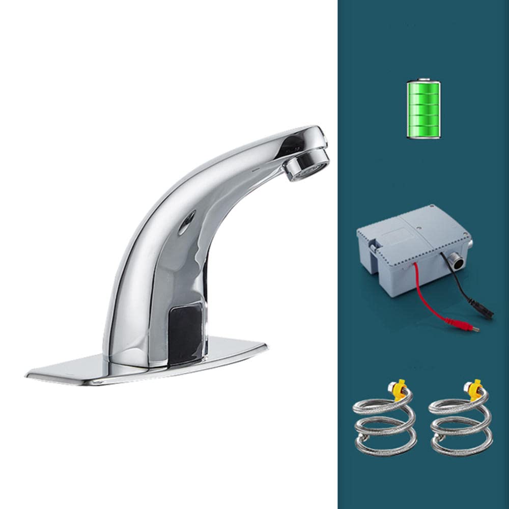 KNOXC Automatic Sensor Faucet - Hands-Free Touchless Bathroom Sink Mixer Tap with Chrome Finish for Cold & Hot Water | Ideal for Home, Office, and Public Restrooms