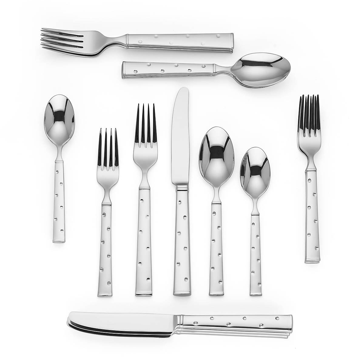 Premium Larabee Dot 20-Piece Stainless Steel Flatware Set - Elegant Silverware for Dining, Kitchen & Entertaining - Perfect for Dinner Parties, Weddings & Everyday Use