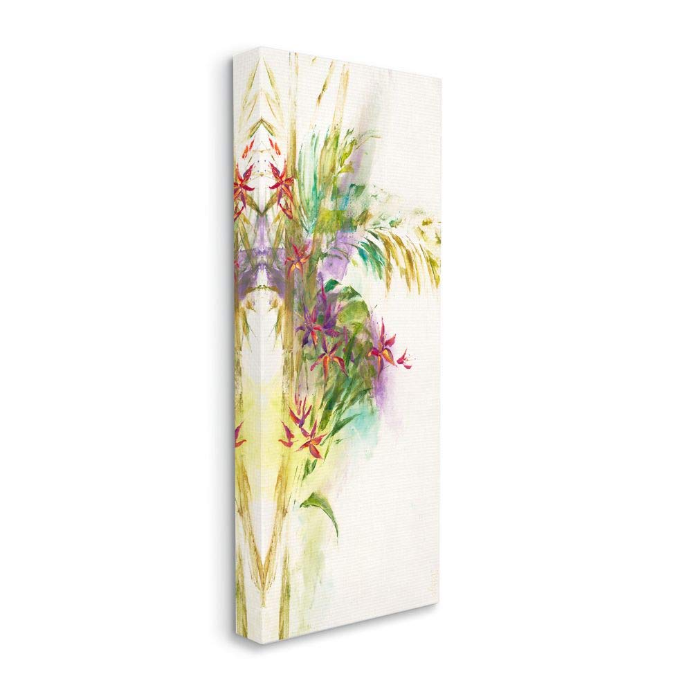 Stupell Industries Tropical Flower Bouquet Abstract Green Purple Canvas Wall Art - 20