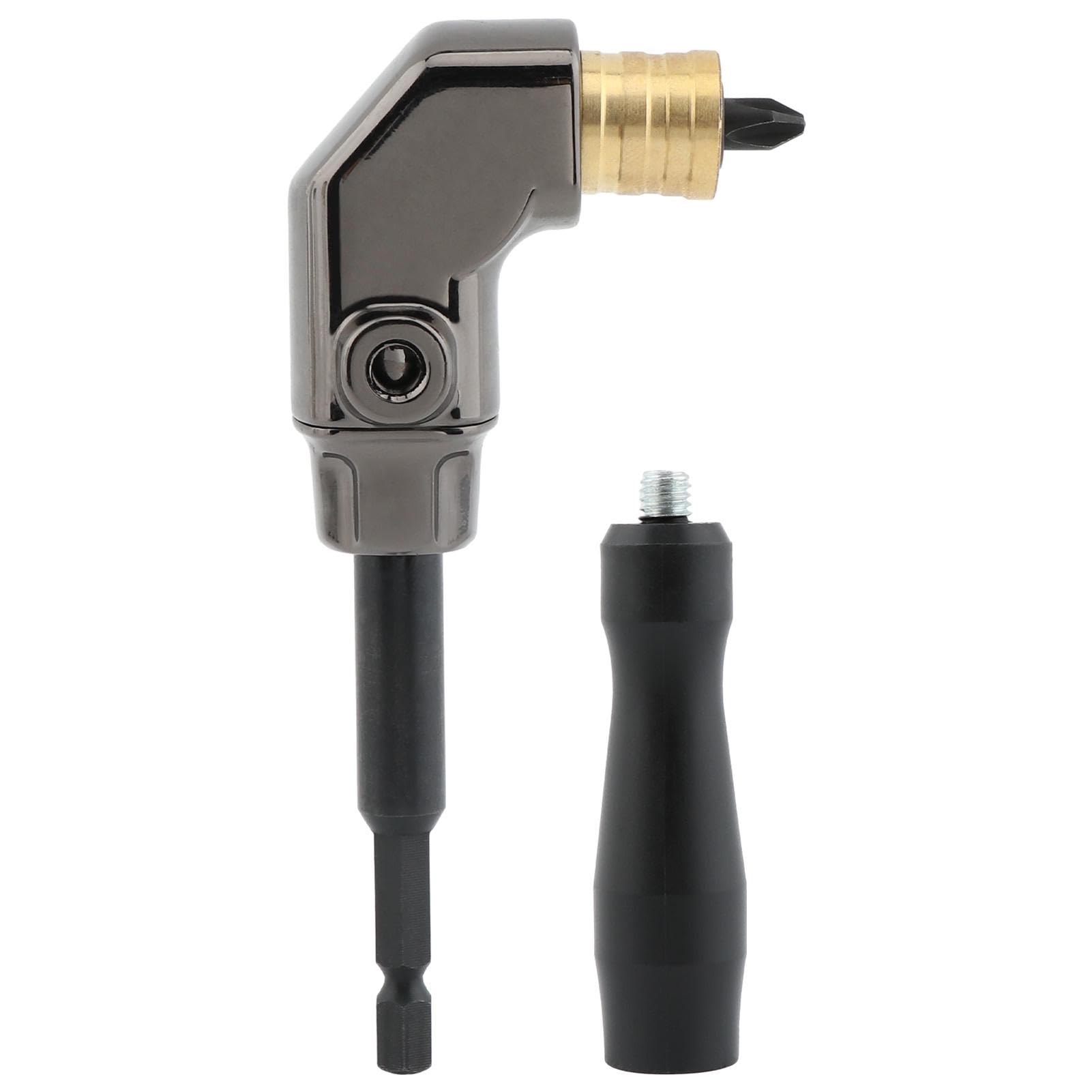 Durable 90 Degree Right Angle Drill Attachment - Detachable Right Angle Screwdriver Adapter for Cordless Drills & Impact Drivers - Perfect for Tight Spaces, DIY Projects, and Professional Construction Work