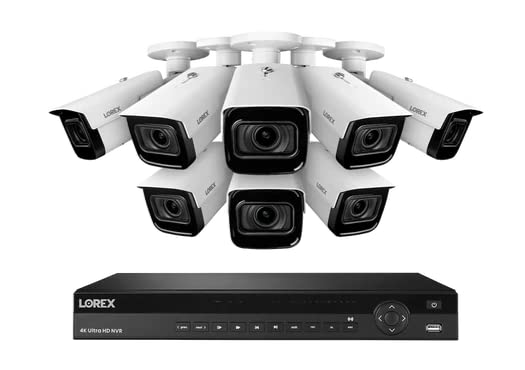 Lorex 16 Channel NVR Security System with 8X 4K (8MP) IP Cameras - Night Vision, 30FPS Recording, Motorized Zoom - Ideal for Home & Business Surveillance (NC4K3MV-168WB-1)
