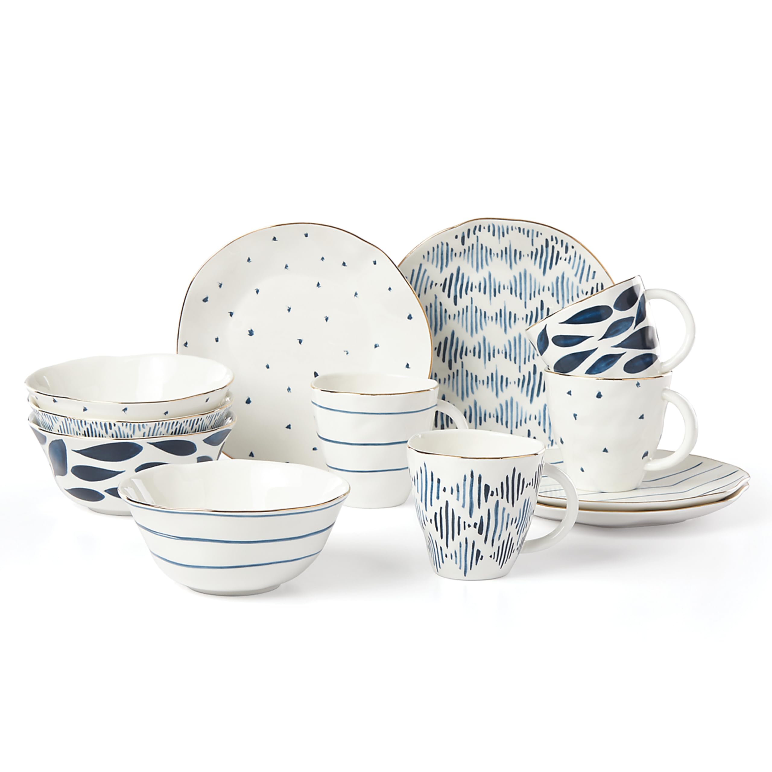 Lenox Blue Bay 12-Piece Dessert Plates Set - Elegant Fine China for Formal Dining & Entertaining (10.30 LB) - Perfect for Dinner Parties, Holiday Gatherings & Special Occasions