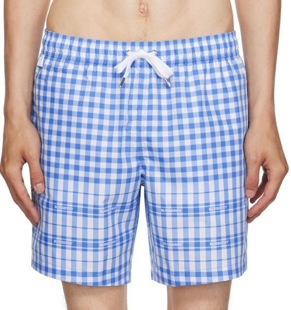 Burberry Checked Swim Shorts for Men - Classic Plaid Design, Quick-Dry Fabric - Perfect for Beach, Pool, and Summer Vacations