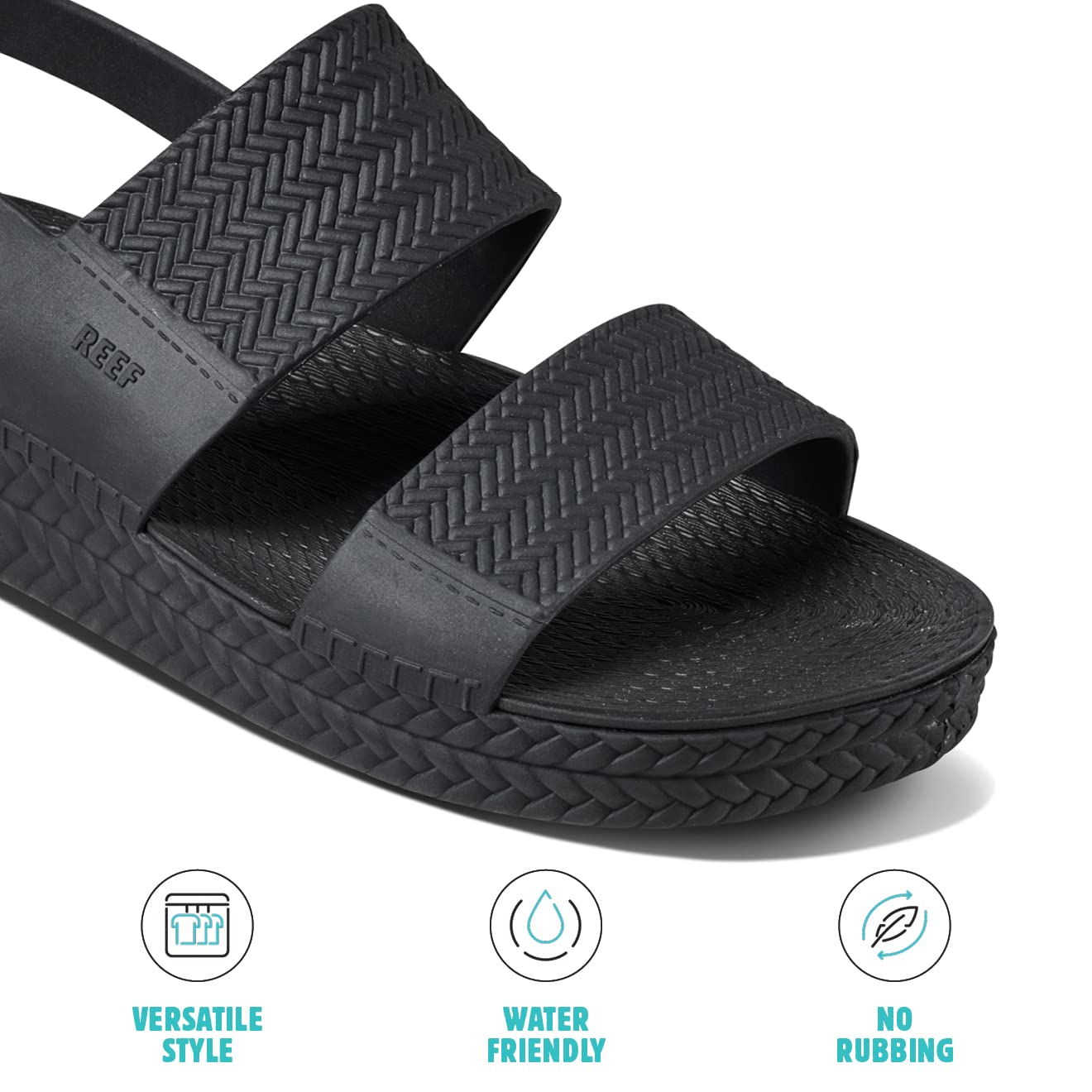 **REEF Water Vista Women's Platform Sandals - Adjustable Velcro Strap, Water-Friendly & Comfortable - Perfect for Beach, Pool, and Summer Outdoor Activities**