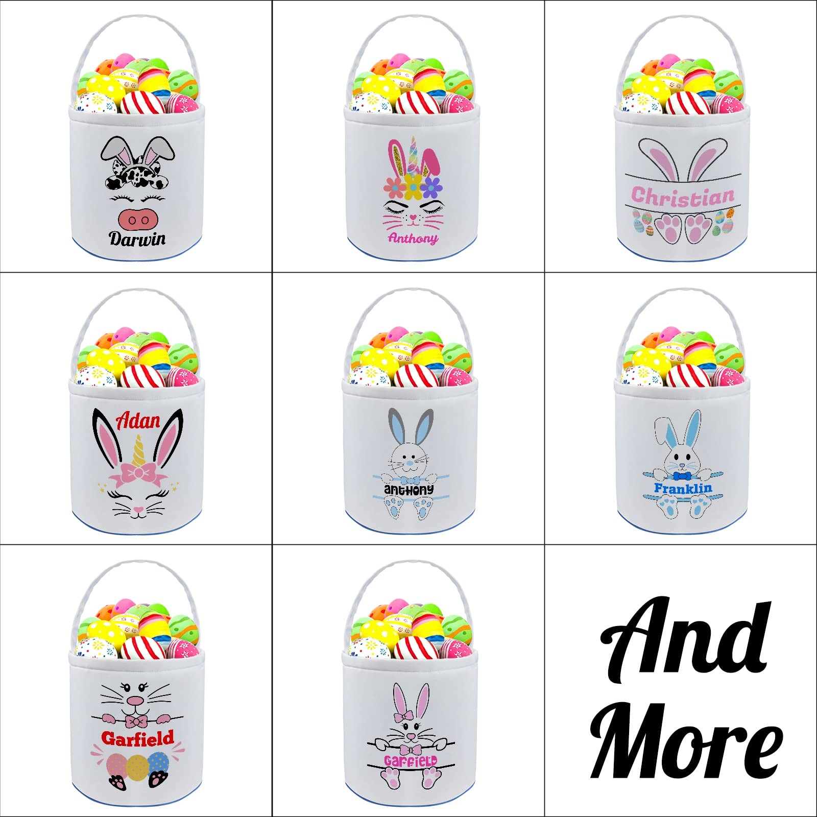 Custom Easter Baskets for Kids - Personalized with Name for Easter Egg Hunt & Gifts