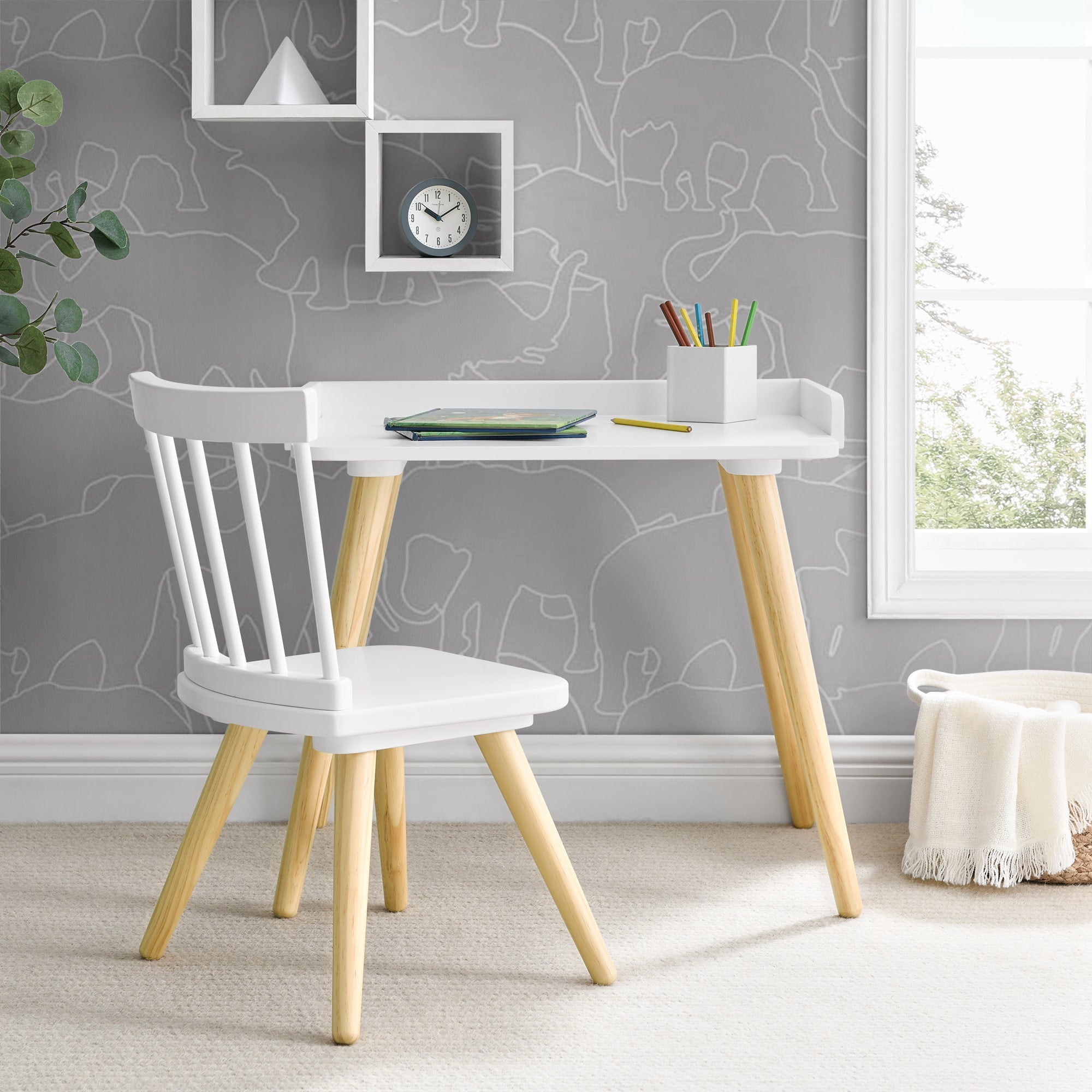 Essex Desk and Chair Set - Modern Home Office Furniture for Work & Study - Perfect for Remote Work, Online Classes & Small Spaces