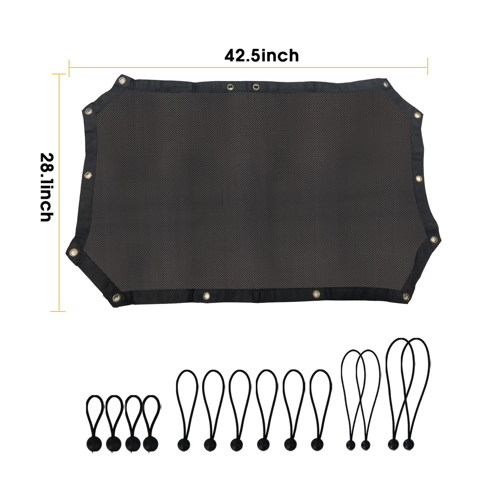 Jeep Wrangler JK Sunshade Top - Mesh Bikini Top for 2/4 Door Soft/Hard Top - UV Protection & Wind Shield - Perfect for Off-Roading & Summer Driving