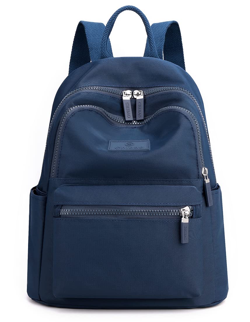 Women's Small Backpack Purse - Lightweight Nylon Mini Backpack for Daily Use, Travel & Work (Dark Blue) | Compact Daypack for College, Commuting & Shopping