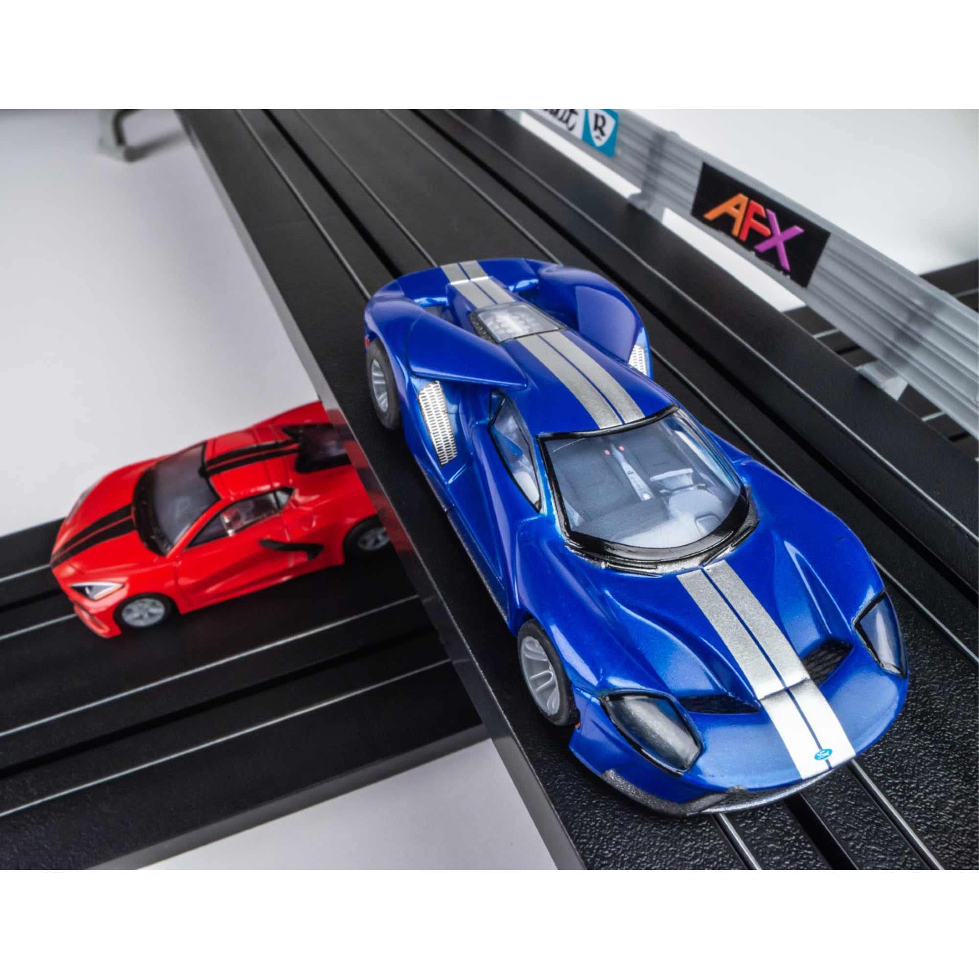 AFX/Racemasters Super Cars 15ft Track Mega G+ Chassis HO Slot Racing Set - Tri-Pack AFX22032 for Kids & Adults | Perfect for Home Racing, Birthday Gifts & Family Game Nights