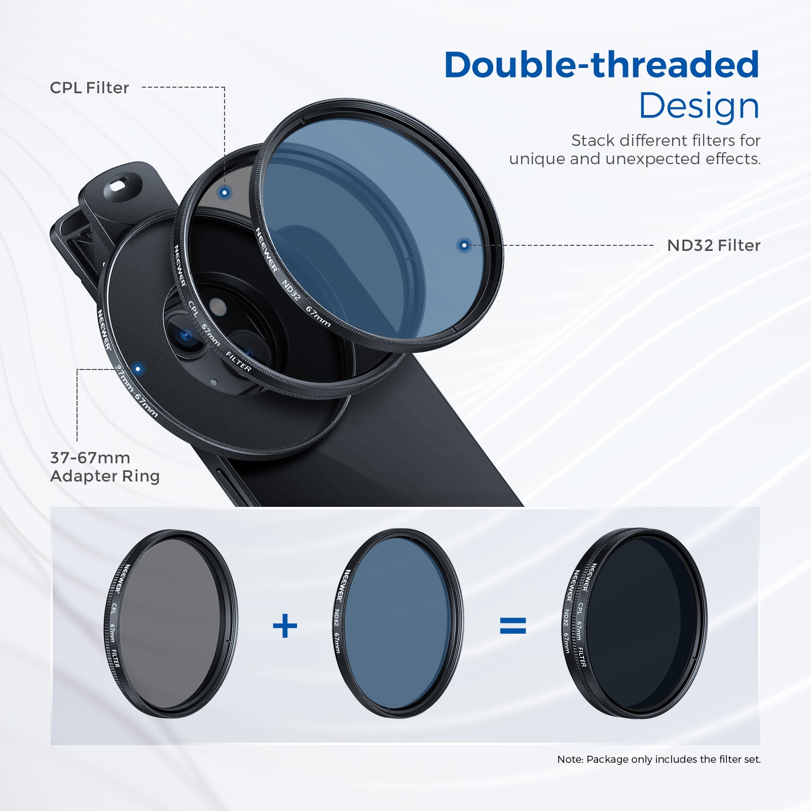NEEWER Clip-On Camera Lens Filters Kit for iPhone, Android Smartphones & DSLR Cameras - Enhance Photos & Videos for Social Media, Vlogging, and Professional Photography
