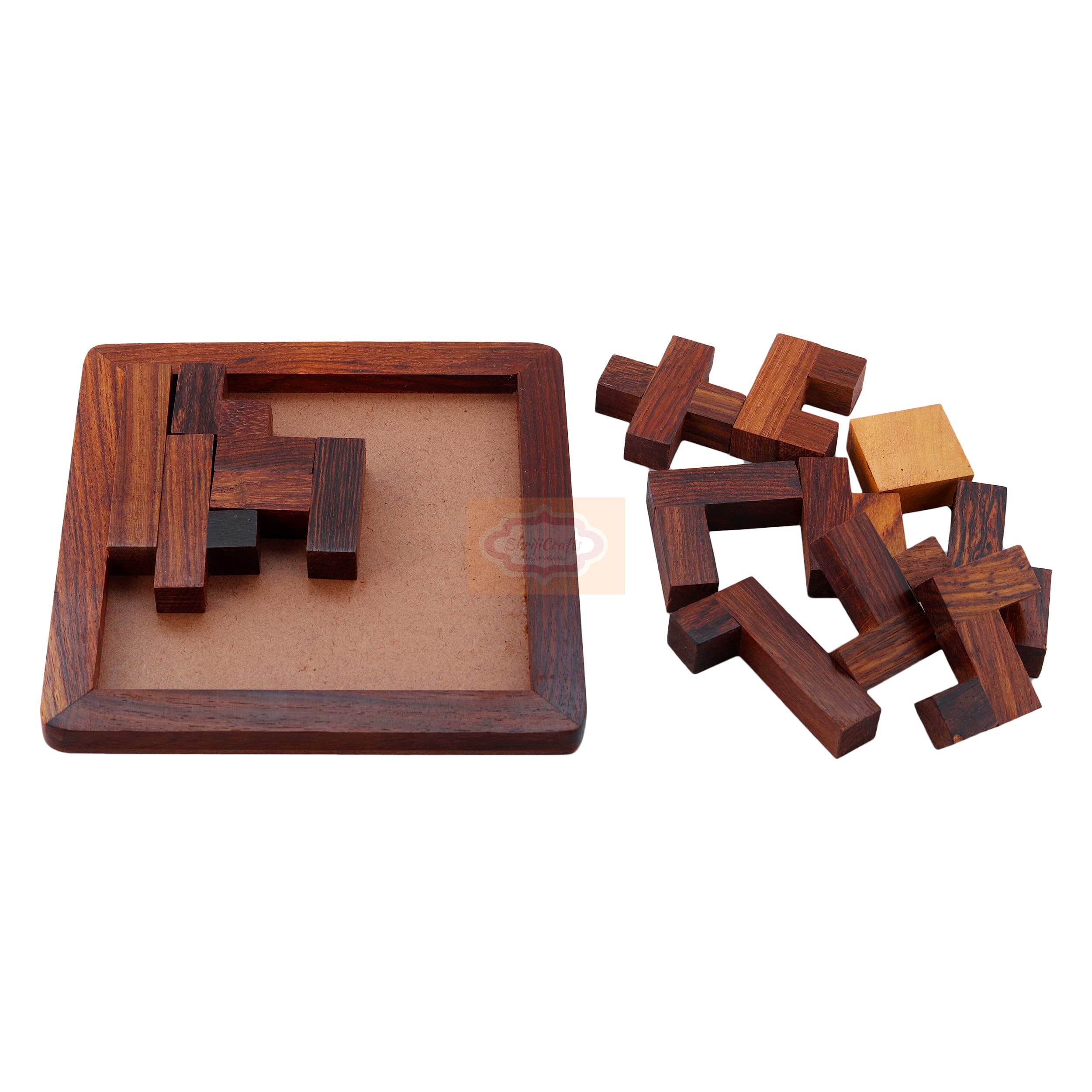 Handmade Indian Wooden Jigsaw Puzzle - Educational Wooden Toys for Kids | Travel Games for Families | Unique Birthday Gifts for Children | Perfect for Home Learning, Road Trips & Party Favors
