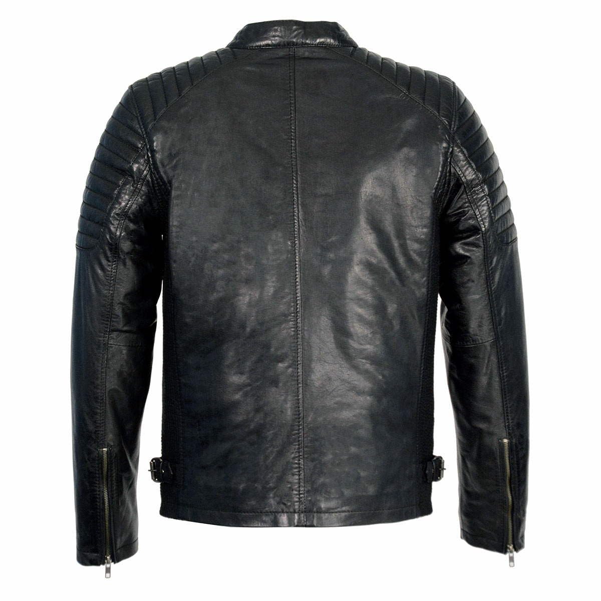 Milwaukee Leather SFM1840 Men's Quilted Black Leather Jacket with Snap Button Collar – Stylish Motorcycle & Casual Fashion Outerwear for Everyday Wear