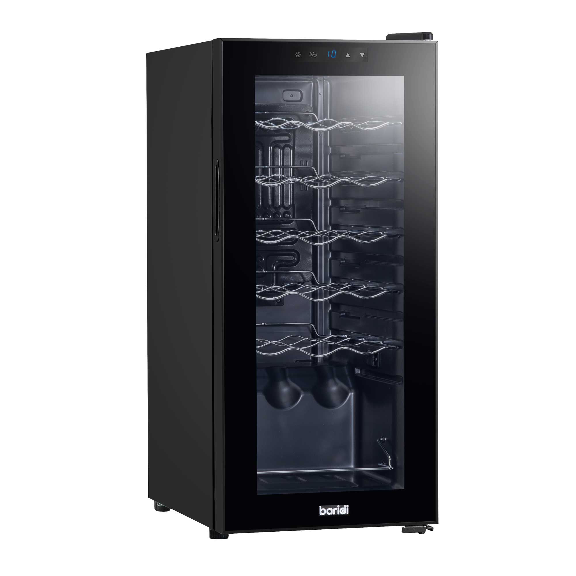 18 Bottle Wine Cooler Refrigerator - Digital Touch Screen Control, LED Lighting, Black - Perfect for Home Bars, Kitchens & Wine Cellars - DH6