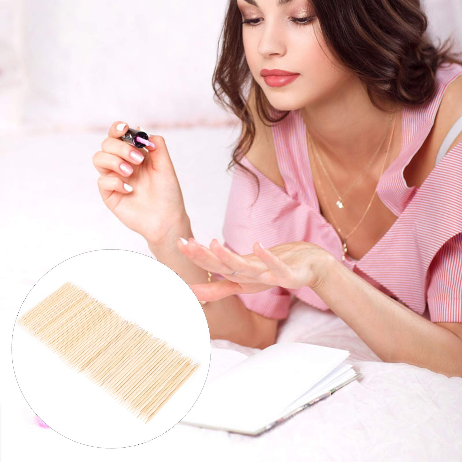 200pcs Orange Wooden Nail Sticks for Manicure & Nail Art - Professional Manicure Tools & Accessories for Salon, Home, and DIY Nail Care