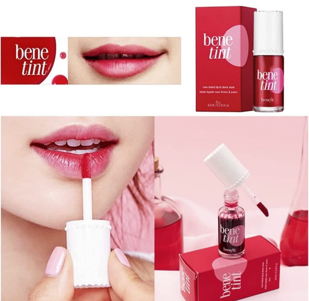 Huda Beauty Bene Tint Lip & Cheek Stain - Long Lasting Natural Flush | Perfect for Everyday Wear & Special Occasions