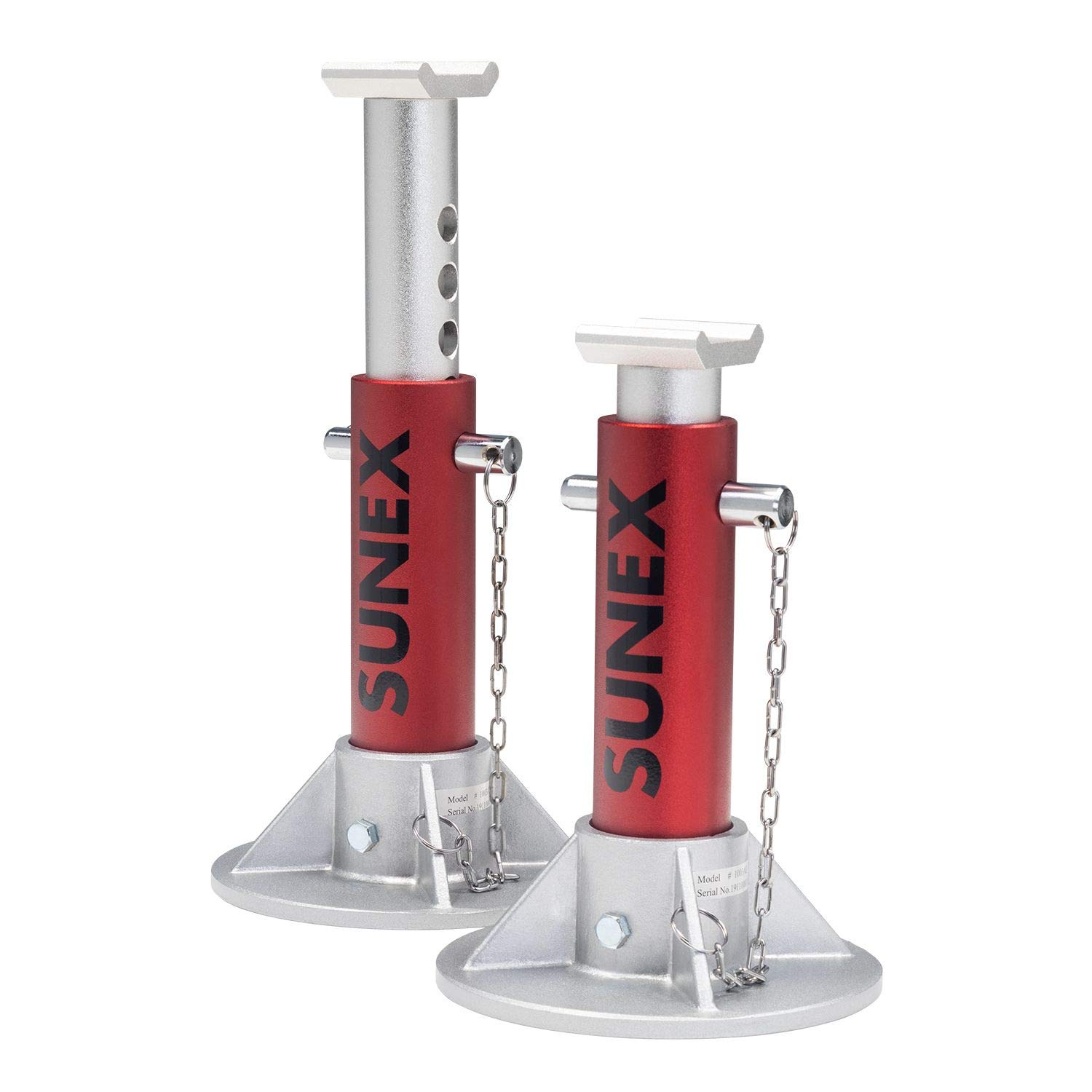 SUNEX TOOLS 1003AJ 3 Ton Heavy Duty Aluminum Jack Stands - Car Lift Support for Vehicle Maintenance, Repair & Off-Road Use