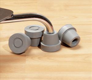 Quad Cane Tips - Gray (8-Pack) - Non-Slip Rubber Replacement Tips for Walking Canes - Ideal for Seniors & Mobility Assistance