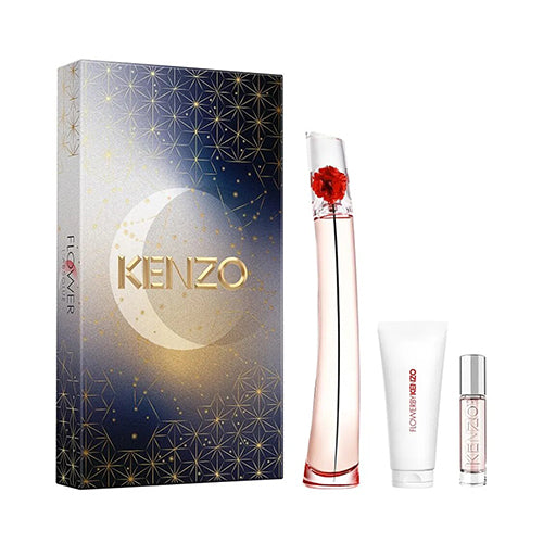 Kenzo Flower L'Absolu 3-Piece Gift Set for Women - Eau de Parfum, Body Lotion & Shower Gel - Perfect for Birthdays, Anniversaries & Special Occasions