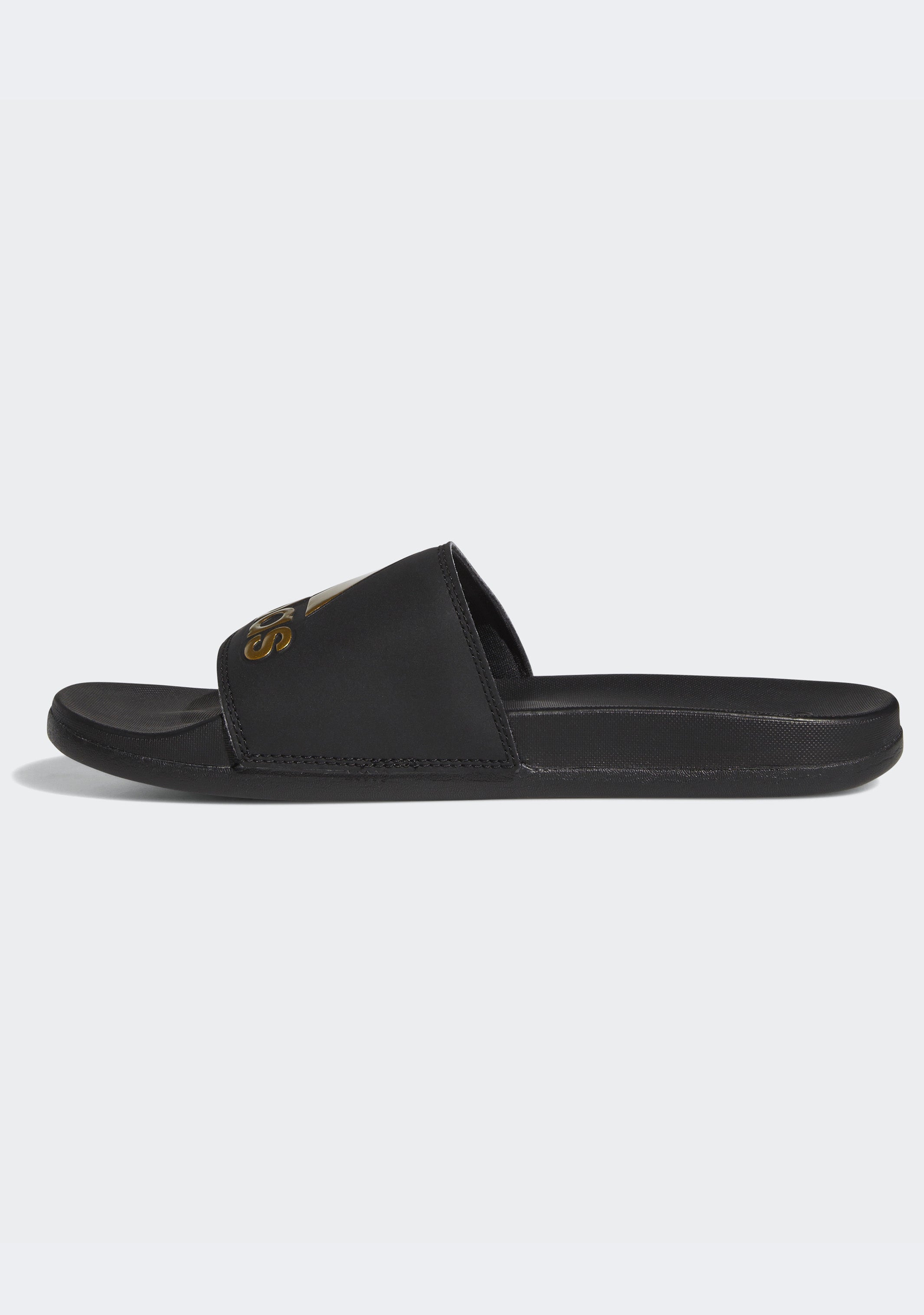 Adidas Men's Adilette Comfort Slide Sandals - Black/Gold - Lightweight & Cushioned Pool Slides for Beach, Gym, and Home Use