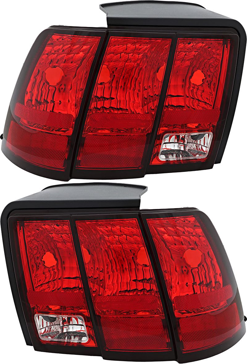 Ford Mustang Tail Lights Lamps Set - Compatible with 1999-2004 Models (Left & Right Side) - High-Performance LED Replacement for Improved Night Visibility & Custom Style - Ideal for Night Driving, Car Shows, Auto Upgrades & Street Legal Modifications