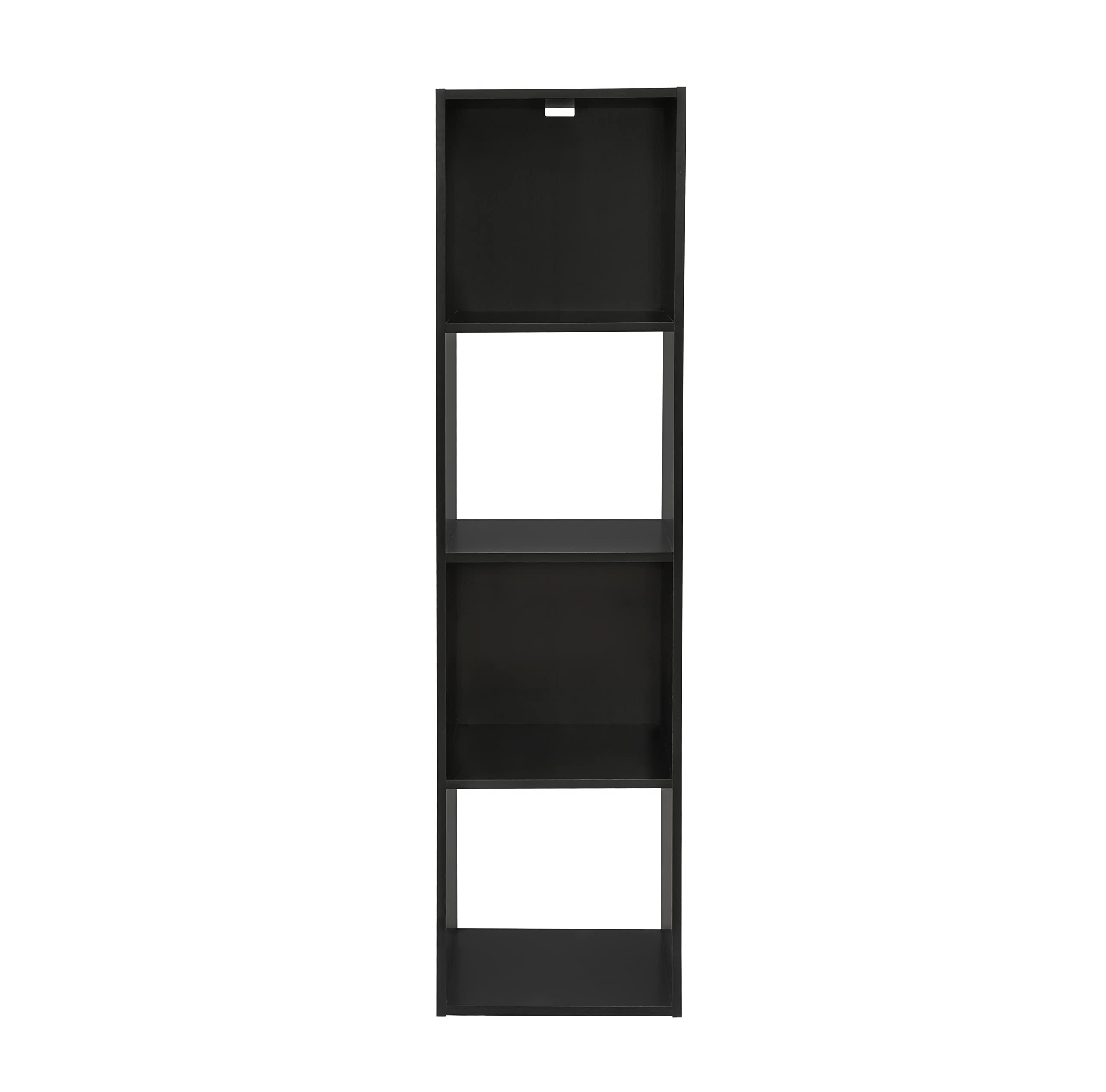 OneSpace 4-Cube Shelf Organizer - Black Storage Bookcase for Home Office, Bedroom & Living Room - Perfect for Organizing Books, Toys, Decor & Office Supplies