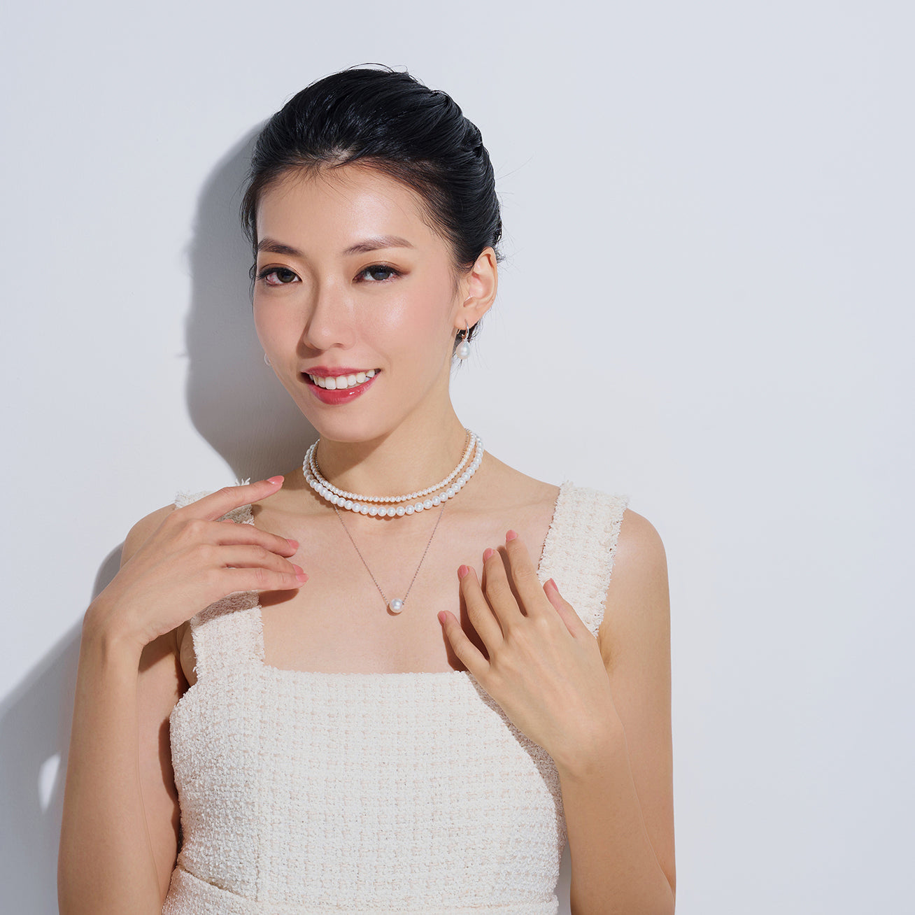 18K Gold Interchangeable 9-10MM Freshwater Pearl Necklace - Elegant Jewelry Gift for Women | Perfect for Weddings, Parties & Special Occasions