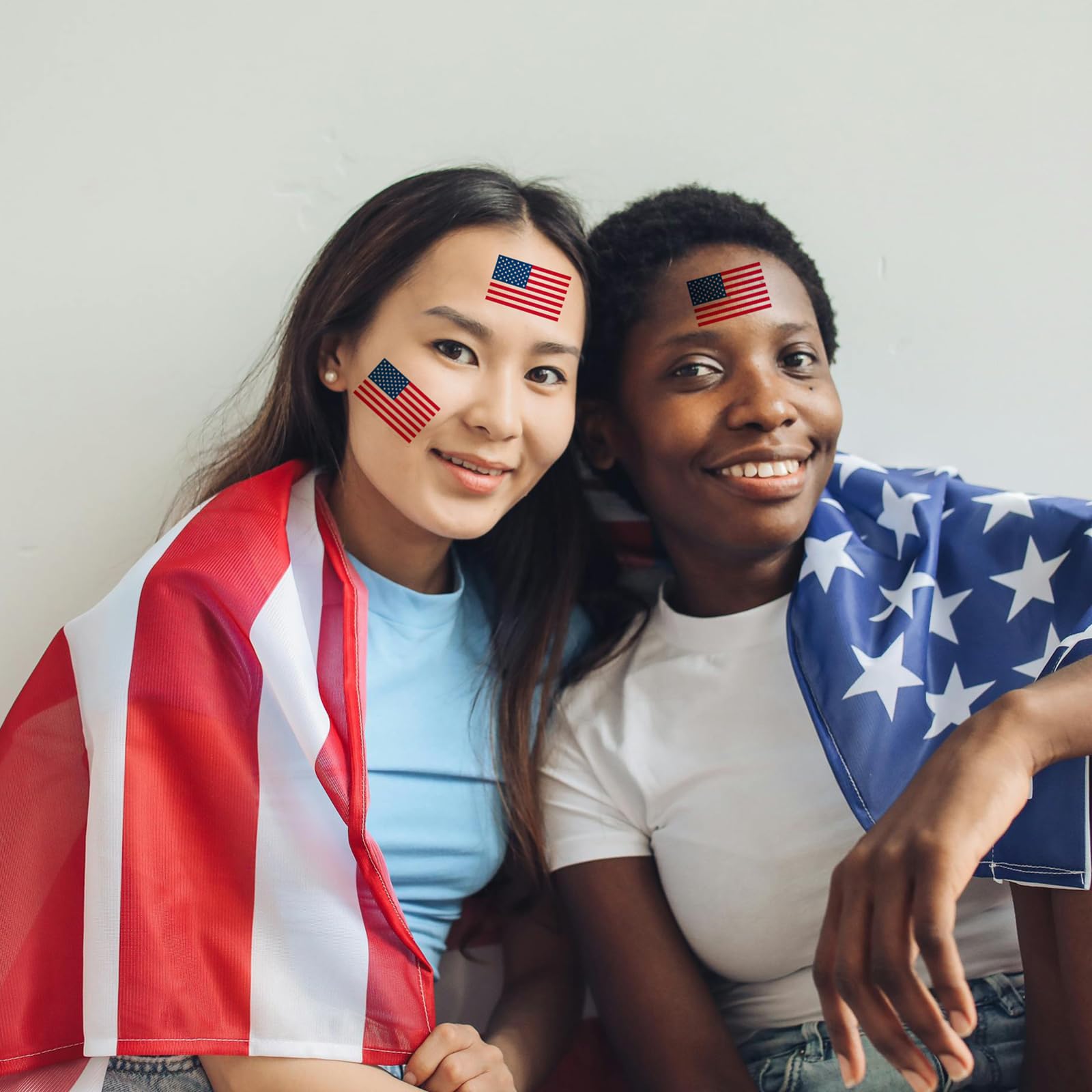 **20-Pack American Flag Temporary Tattoos - Patriotic USA Flag Fake Tattoo Stickers for Men, Women & Kids - Perfect for 4th of July, Independence Day, Memorial Day & Patriotic Events - Great for Face, Arms & Body Decoration**