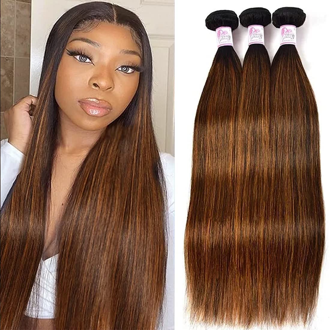 Beauty Forever Malaysian Straight Virgin Hair Extensions - 3 Bundles (20