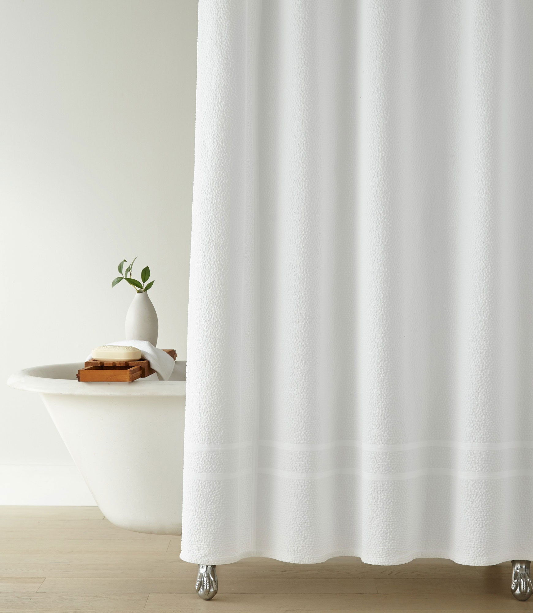 Montauk Matelassé Shower Curtain - Luxury Bathroom Decor, Waterproof & Wrinkle-Resistant Fabric for Elegant Home & Hotel Use